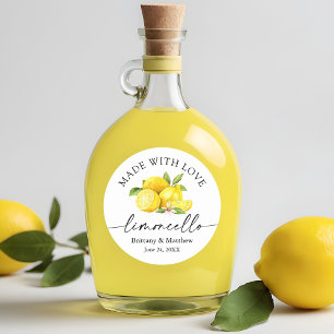 Limoncello gjord med Kärlek vattenfärgslemonger Runt Klistermärke