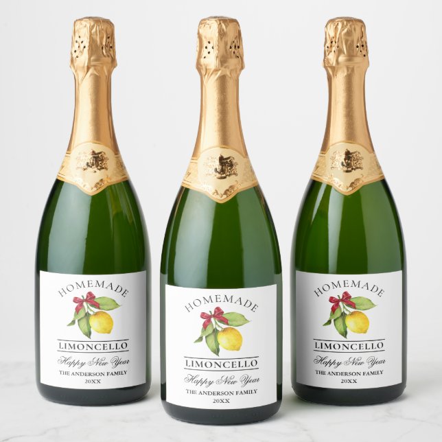 Limoncello Gott nytt år Flaska etikett (Flaskor)