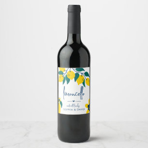 Limoncello Handritad Citronlikör Vinflaska Etikett