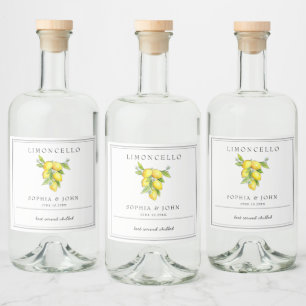 Limoncello Italiano stil Lemon Spritflaskor Etikett