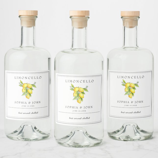 Limoncello Italiano stil Lemon Spritflaskor Etikett (Flaskor)