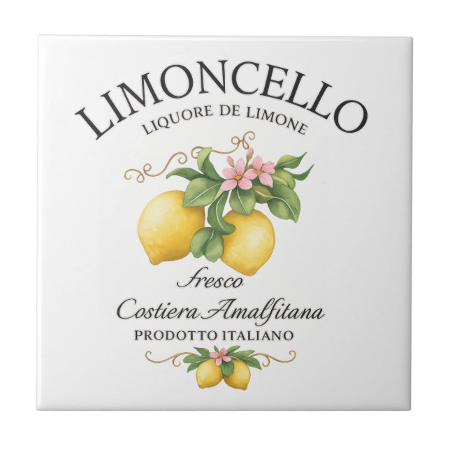Limoncello Italien Amalfi-kusten Kakelplatta (Framsidan)