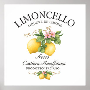 Limoncello Italien Amalfi-kusten Poster