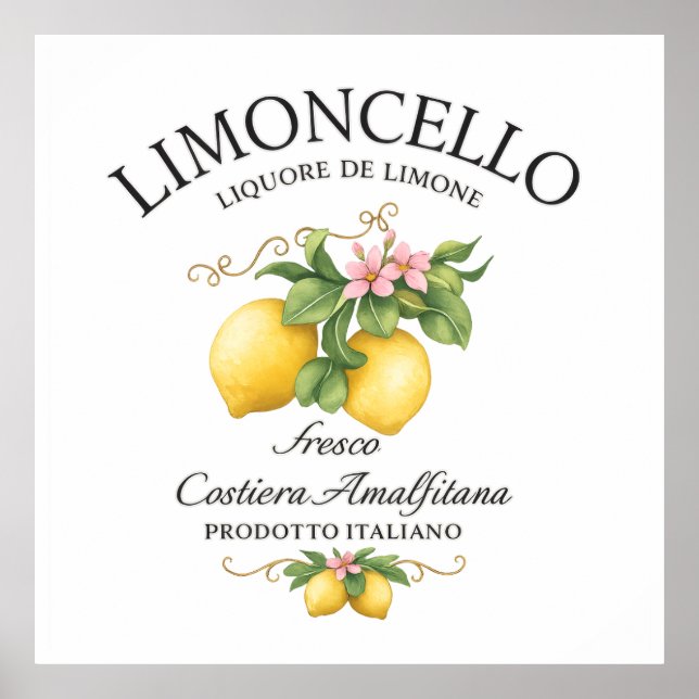 Limoncello Italy Amalfi Coast Poster (Framsidan)