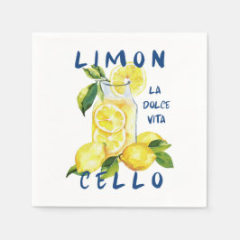 Limoncello Italy –La Dolce Vita Lemon Summer Party Pappersservett