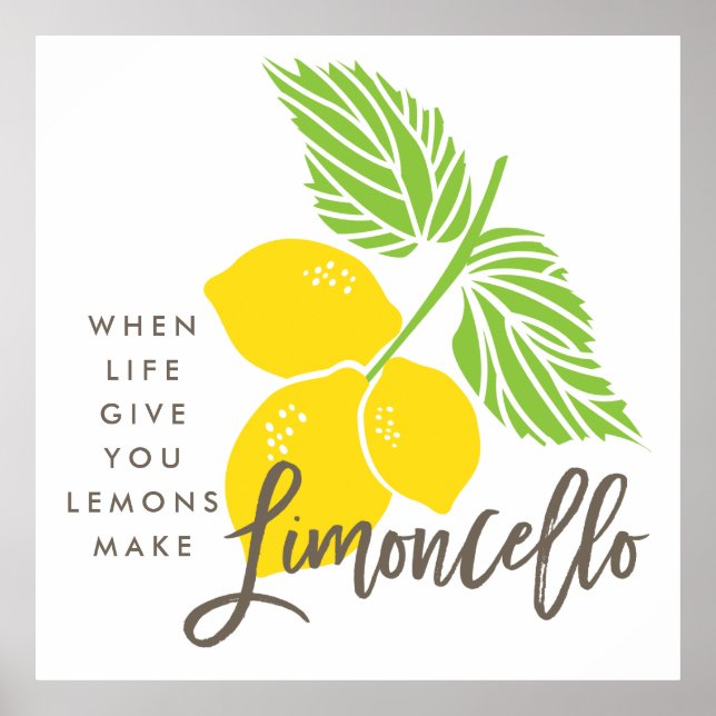 Limoncello-konst skriver ut när du lever ge citron poster (Framsidan)