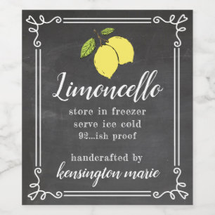 Limoncello Krita Utseende Hög Flasketikett Hemma Vinflaska Etikett
