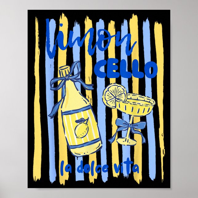 Limoncello la dolce vita amalfi kusten citron poster (Framsidan)