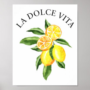 Limoncello La Dolce Vita Italienska Lemon Poster