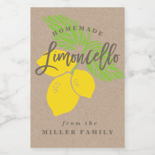 Limoncello Label, Small flaska, mini flaska Mat Etikett