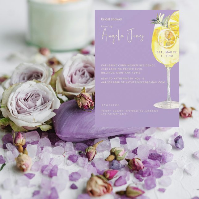 Limoncello Lavendel Bröllopsdusch Inbjudningar (Skapare uppladdad)