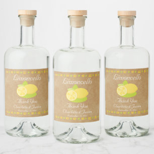 Limoncello Lemon Fruit Personlig Tack Spritflaskor Etikett