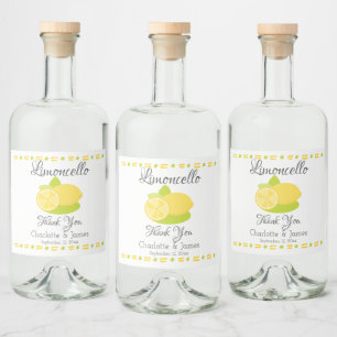 Limoncello Lemon Fruit Personlig Tack Spritflaskor Etikett