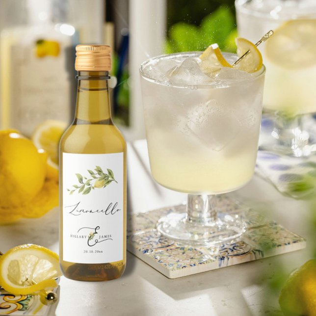 Limoncello Lemon Sorrento Wedding-favoritetikett Vinetikett (Skapare uppladdad)
