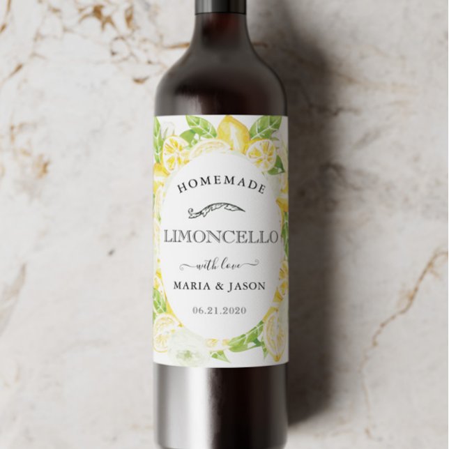 Limoncello Lemon Träd Favor Mini Flaska-etikett Vinetikett (Skapare uppladdad)