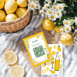 Limoncello Lemonad Anpassad QR Bröllopsfest för br Tilläggskort