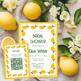 Limoncello Lemonad Anpassad QR Bröllopsfestival Tilläggskort