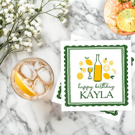 Limoncello Lemonad Citron PERSONLIG Födelsedag Pappersservett