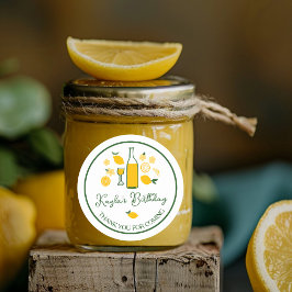 Limoncello Lemonad Citron PERSONLIG Födelsedag Runt Klistermärke