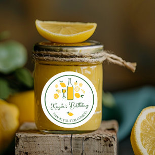 Limoncello Lemonad Citron PERSONLIG Födelsedag Runt Klistermärke