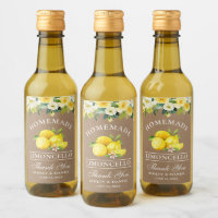 Limoncello Lemons Blommigt Kraft Mini Flaska-etike