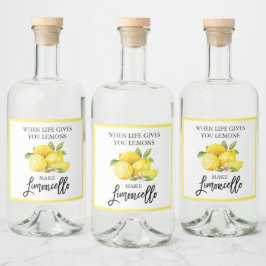 Limoncello Lemons för moderna penselskript Spritflaskor Etikett