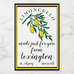 Limoncello Lemons på etiketten Gren Flaska Mat Etikett