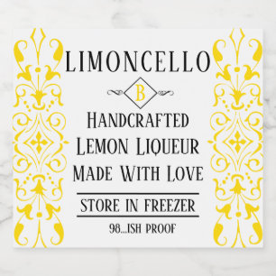 Limoncello Liqueur Finare Bröllop Guest Favoriter Spritflaskor Etikett