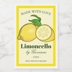 Limoncello Liqueur Limoncino Lemons Mat Etikett