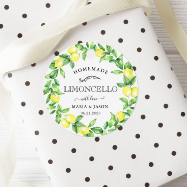 Limoncello Monogram Favor Classic Gåvor Etiketter (Skapare uppladdad)