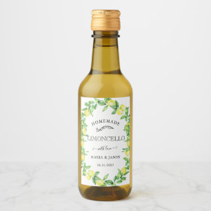 Limoncello Monogram Favor Mini Flaska-etikett Vinetikett