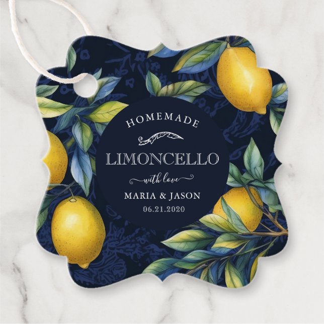 Limoncello Monogrampresent Klassisk Gåvor Etiketter (Framsida)