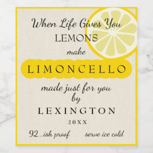 Limoncello när du bor Ge leemons Homemade Vinflaska Etikett