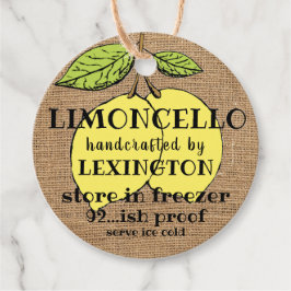 Limoncello on Burlap Titta hememade Gåvor Etiketter