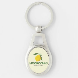 Limoncello Ovalt Silverfärgad Nyckelring