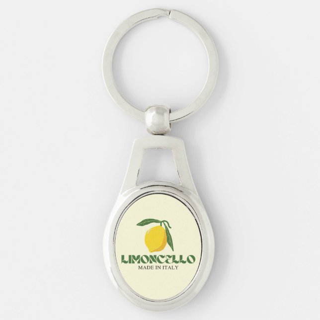 Limoncello Ovalt Silverfärgad Nyckelring (Framsidan)