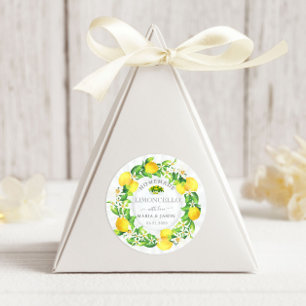 Limoncello Rustic Monogram Favor Runt Klistermärke