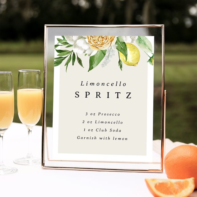 Limoncello Spritz Recipe-utskrivbar Cocktail-signa Poster (Skapare uppladdad)