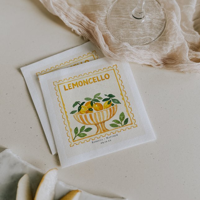 Limoncello-stämpel | Italiensk bröllopsbar Pappersservett (Skapare uppladdad)