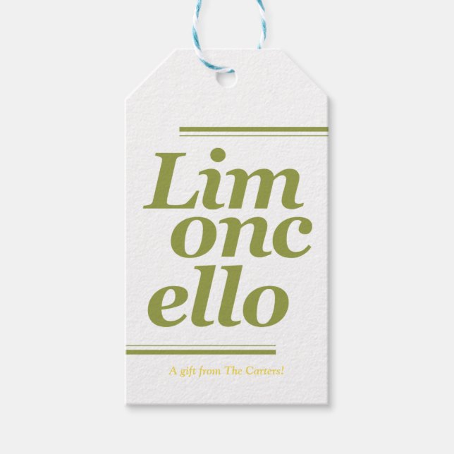 Limoncello Tack Bröllop Gift Märkres Presentetikett (Framsidan)