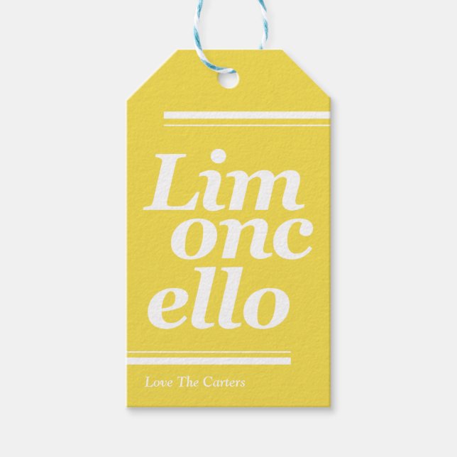 Limoncello Tack Bröllop Gift Märkres Presentetikett (Framsidan)