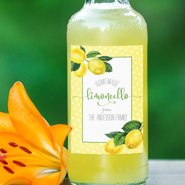 Limoncello vattencolor citon anpassningsbar script vinetikett (Skapare uppladdad)