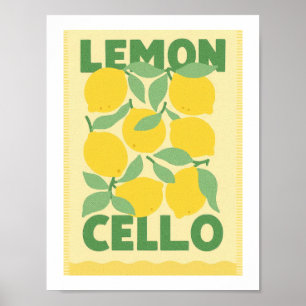 Limoncello Vintage Citron Medelhavet Citrus Poster