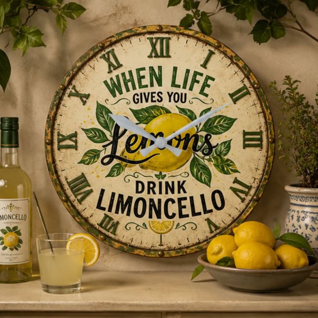 Limoncello Vintage Italian Lemon Kitchen  Stor Klocka (Skapare uppladdad)