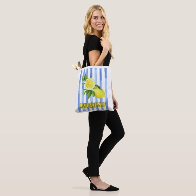 Limoncello Watercolor Lemon Tote Bag Tygkasse (På modell)