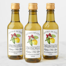 Limoncello Watercolor - nyårsetikett Mini Flaska