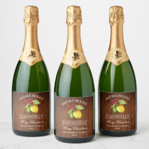 Limoncello Wood God jul Flaska etikett