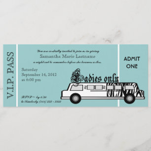 Limousine Bachelorette Party Pass Inbjudningar
