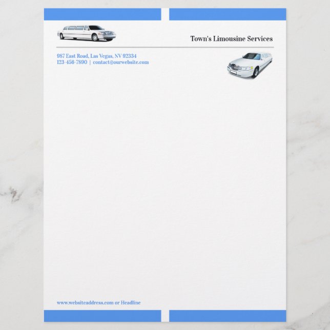 Limousine Letterhead Brevhuvud (Framsida)
