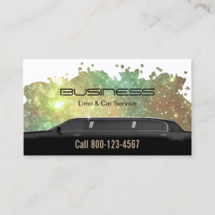Limousine Limo & Car Service Glam Glitter Visitkort